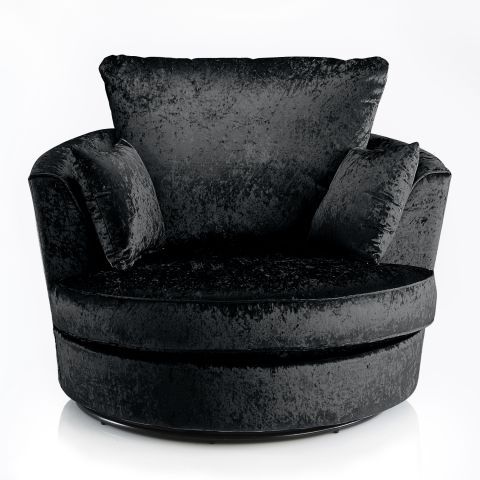 Michigan Cuddle Swivel Chair (Crushed Velvet) - Sofa Scene