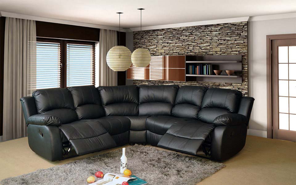 corner leather recliner sofa for sale